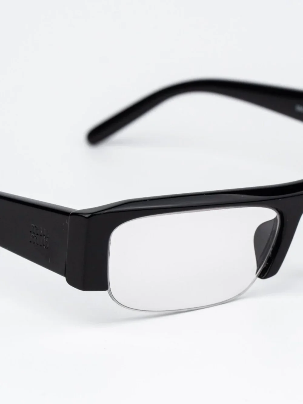 Miu Miu Women Eyeglasses Black Rectangle MUB07S 16K08N NEW AUTHENTIC